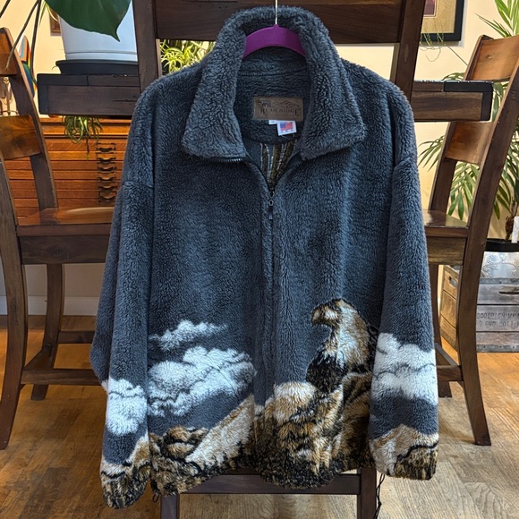 Vintage 90s Bear Ridge fleece jacket Eagle size small - Picture 1 of 6